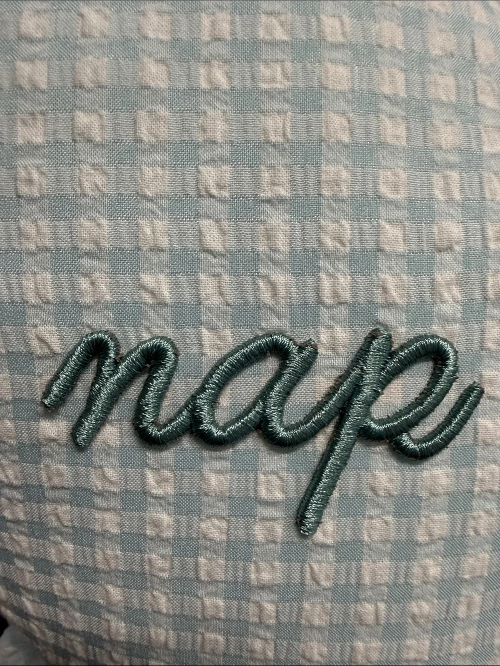 Style House | “Nap Queen” Embroidered Heart Gingham Pillow Home Decor